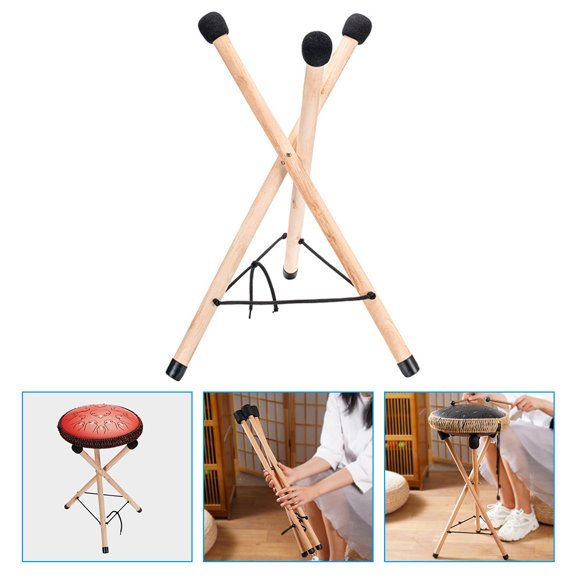 PBPBOX Light Yellow Drum Holder Wood 1Pcs for Travel
