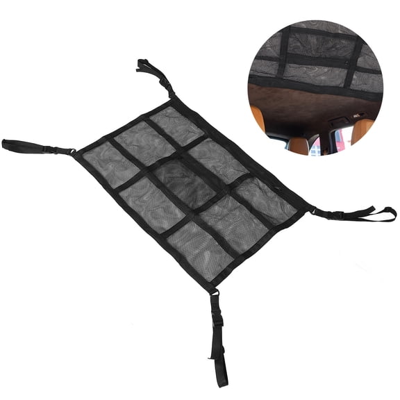 PBPBOX Car Ceiling Cargo Net Pocket Black Polyester 1Pcs Waterproof
