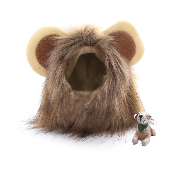 PBPBOX Brown Plush Cat Cosplay Hat for Small Cats and Dogs Perfect for Pet Dress Up and Weekend Parties