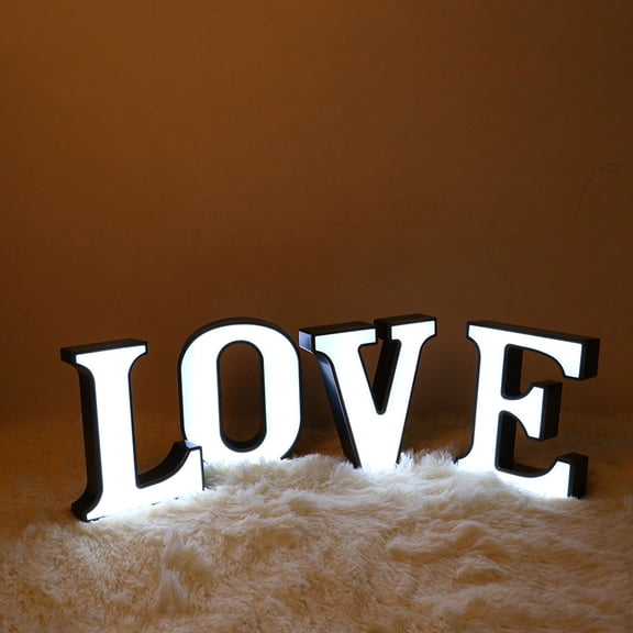 PBPBOX Portable White Letter V Night Light LED Sign for Bedroom Party Decoration