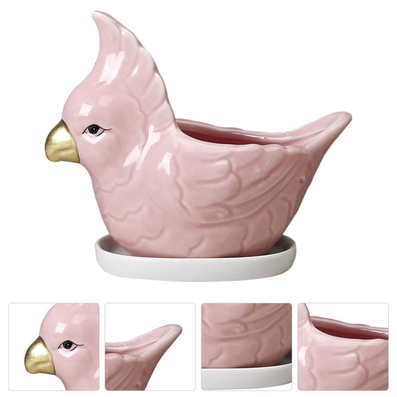 PBPBOX 1Set Household Pink Bonsai Pot Ceramic Flower Container for Garden and Balcony