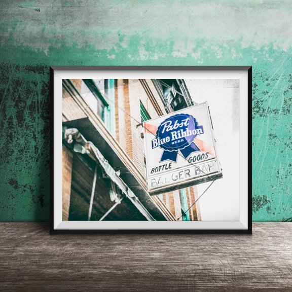 PBR Badger Bar Photography Poster, University Of Wisconsin Bar Wall Art Print