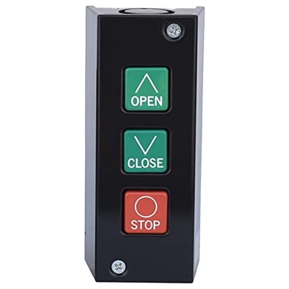 PBS-3 Commercial Garage Door Opener Wall Mount – 3-Button Control Station, Open/Close/Stop, UL Listed