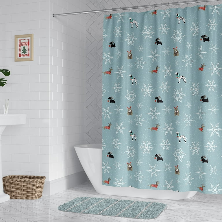 PBS Homegoods Dog Print 14 Piece Shower Curtain Bath Set