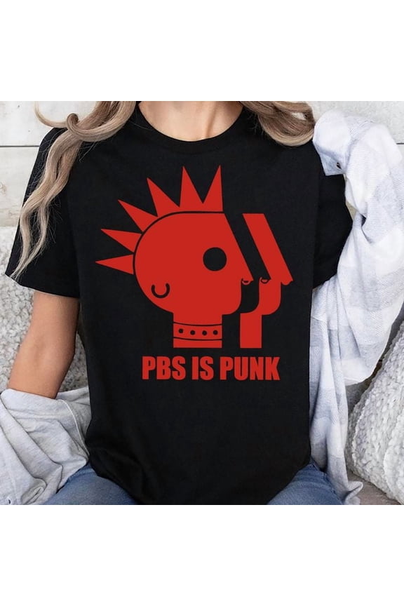PBS Is Punk, Retro Public Broadcasting Unisex T-shirt, Sizes S-5XL - Gategoo