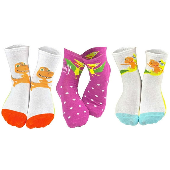 PBS Kids Dinosaur Train Fun Crew Kids' Socks - 3 Pair Options (Kids Size)