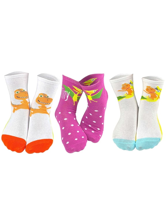 PBS Kids Dinosaur Train Fun Crew Kids' Socks - 3 Pair Options (Kids Size)