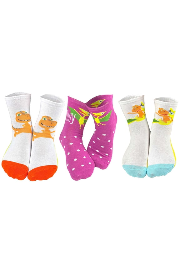 PBS Kids Dinosaur Train Fun Crew Kids' Socks - 3 Pair Options (Kids Size)