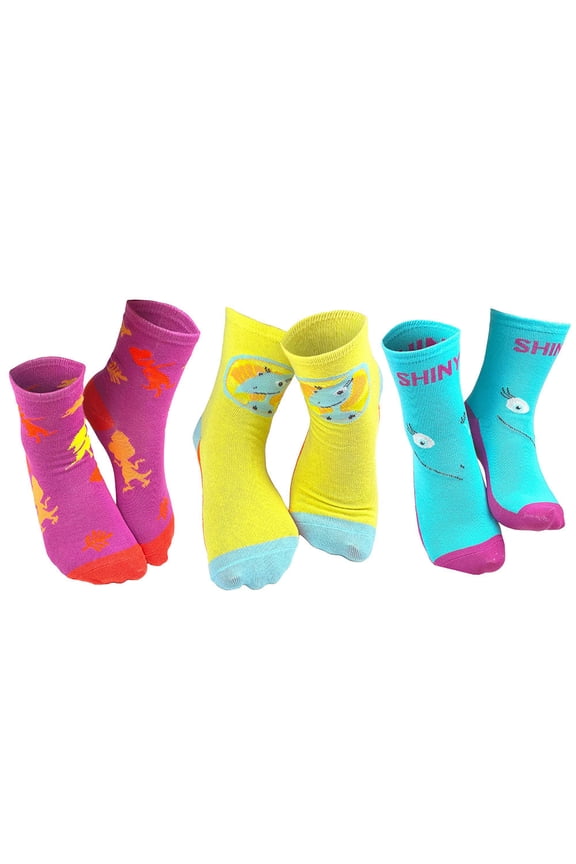 PBS Kids Dinosaur Train Fun Crew Kids' Socks - 3 Pair Options (Kids Size)