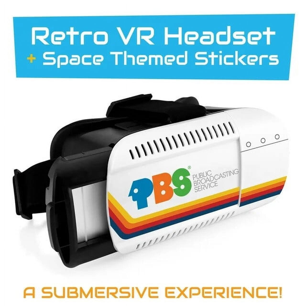 PBS Kids PBVR1500NA Retro Space-Themed Virtual Reality Headset for Android and iPhone (White)