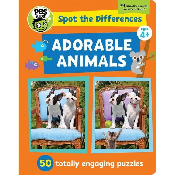 PBS Kids: Spot the Differences: Adorable Animals! : 50 Totally Engaging Puzzles! (Series #1) (Hardcover)