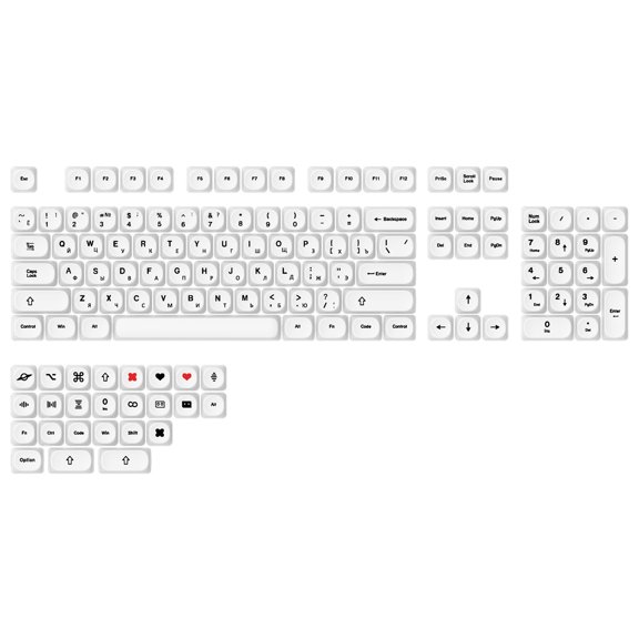 PBT Double Shot Keycaps 129Keys Russian English Layout Durability And Smooth Typing For Mechanical Keyboards