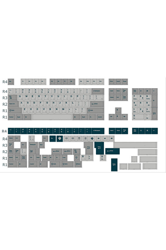 PBT Keycap Set for Mechanical Keyboard, GMK Prussian Alert Theme - Dye-Sublimation Custom Keycaps, Prussian Blue Color Profile