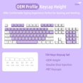 thumbnail image 1 of PBT Keycaps 104 Keys OEM Profile PBT Double Shot Keycap Set,ANSI US Layout for Mechanical Keyboard,Compatible with MX Switches Cherry/Gateron/Kailh/Akko Switch.(Retro White & Purple), 1 of 5