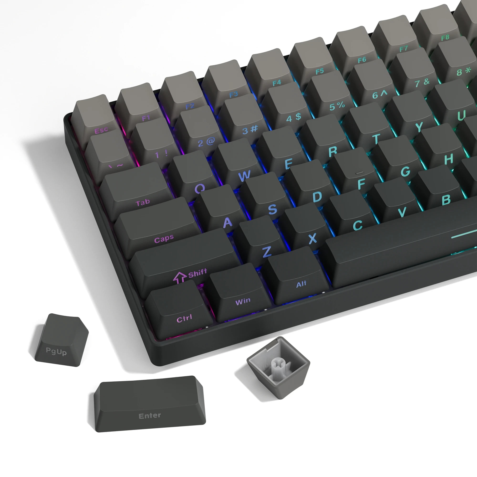 PBT Keycaps - Side Printed Keycap Set, Double Shot Shine Through Custom ...