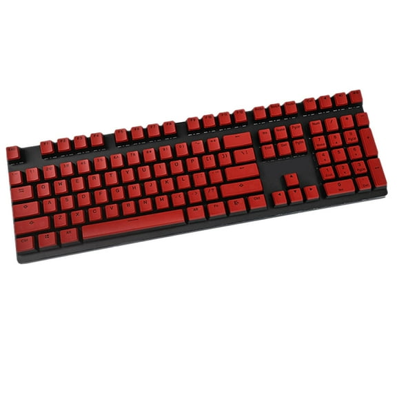 PBT , PBT Keycap Set, Mechanical Keyboard, Full Keys Caps Black Red Black