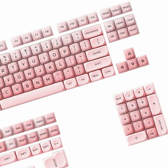 PBT+PC Material Translucent Lipstick Keycaps HOA Profile For Mechanical Keyboards With 132Keys Layout
