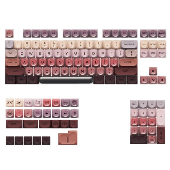 PBT+PCs Translucent Lipstick Keycaps HOA Profile For Mechanical Keyboards With 132Keys Layout