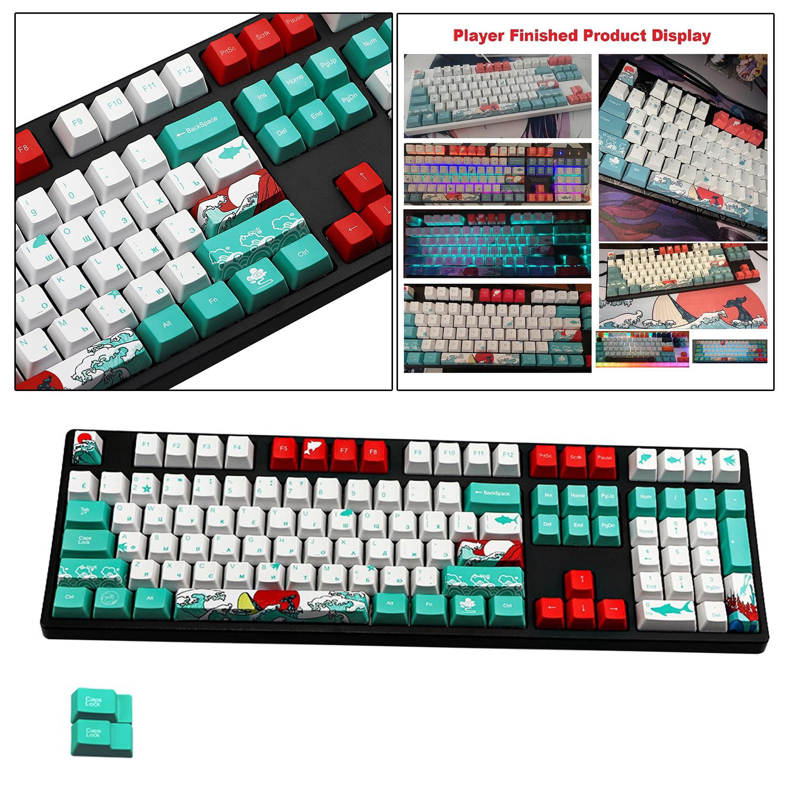 PBT Sublimation 110 Key Set for Keyboards - Multicolor, Russian ...
