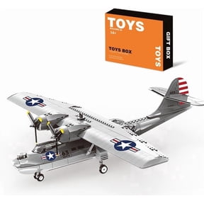 WWII Patrol Bomber Seaplane Building Block Set, 364 Pieces, Vintage Amphibious Aircraft Model Kit for Adults, Historical Aviation Collectible Display