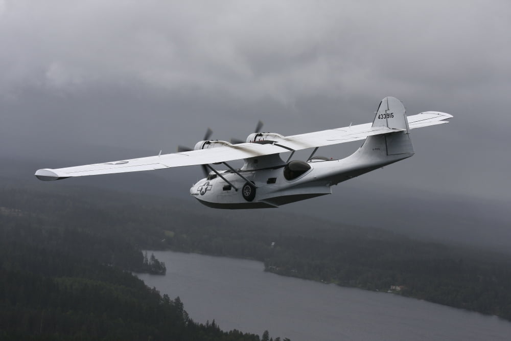 PBY Catalina vintage flying boat Canvas Art - Daniel KarlssonStocktrek Images (35 x 23)