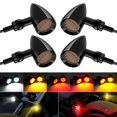 thumbnail image 1 of PBYMT Motorcycle Bullet Front Rear Turn Signal White Amber Light SMD Blinker Indicator Compatible with Honda Yamaha Suzuki Kawasaki (Gloss Black) C105, 1 of 3