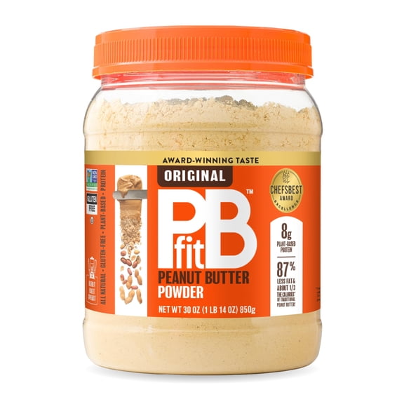 PBfit All-Natural Peanut Butter Powder, Powdered Peanut Spread From Real Roasted Pressed Peanuts, 8g of Protein, 30 Ounce (Pack of 1)