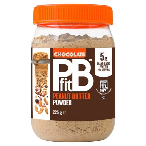 PBfit Chocolate Peanut Butter Powder - 88% Less Fat and High Protein 225g, British Import (Pack of 2)