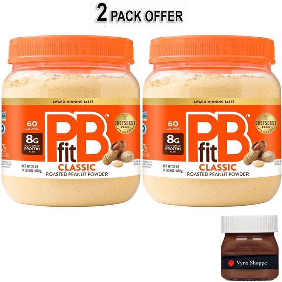 PBfit Classic Peanut Butter Powder, Roasted Peanut Powder, 24 oz Jar
