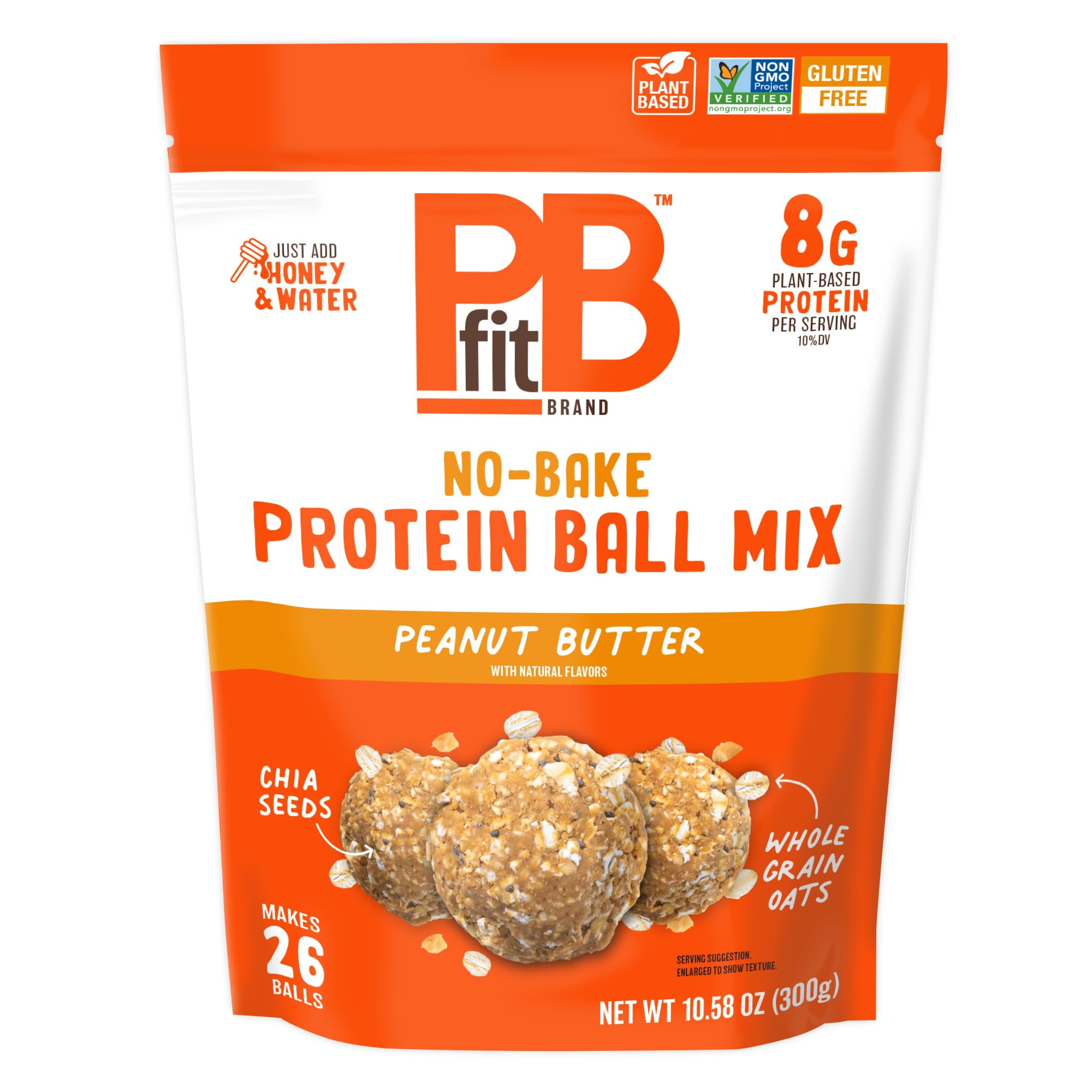 PBfit No Bake Peanut SBF3 Butter Protein Ball Mix, 8g Protein, Made