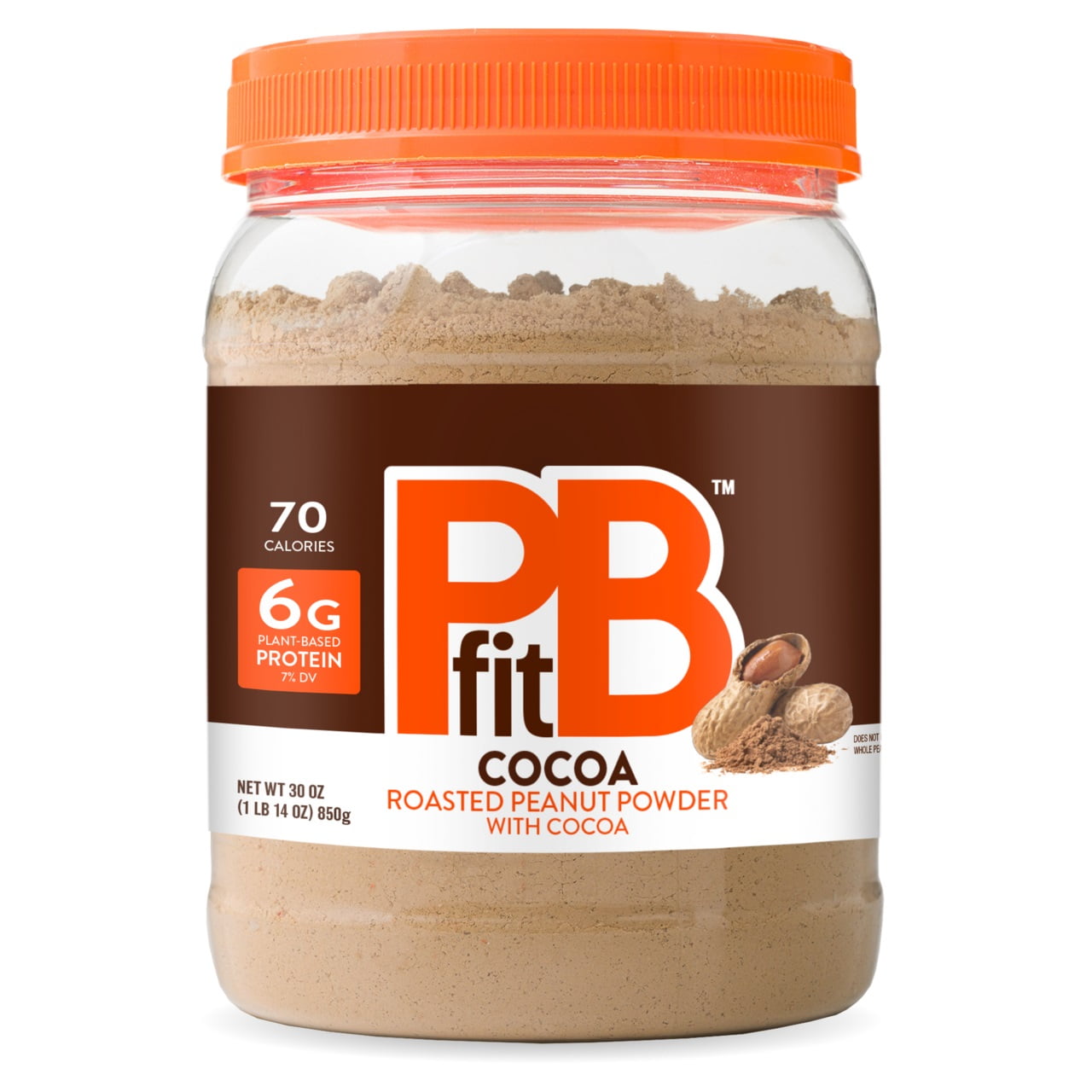 PBfit Peanut Butter Powder Chocolate Flavor, Cocoa Roasted Peanut Powder, 30 oz