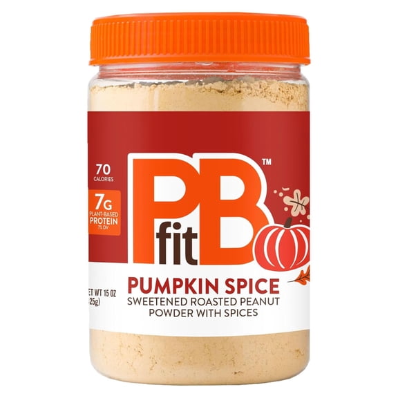 PBfit Pumpkin Spice Peanut Butter Powder, 7g Protein, 15 oz