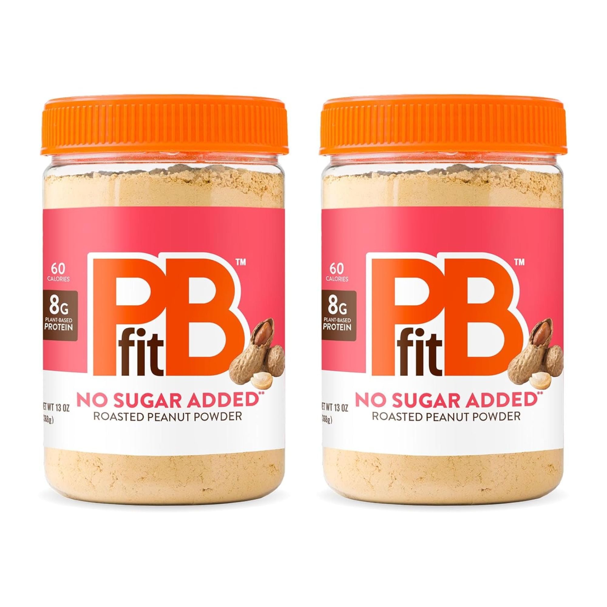 PBfit No Sugar Added Peanut Butter Powder, 13 oz (2 Pack)