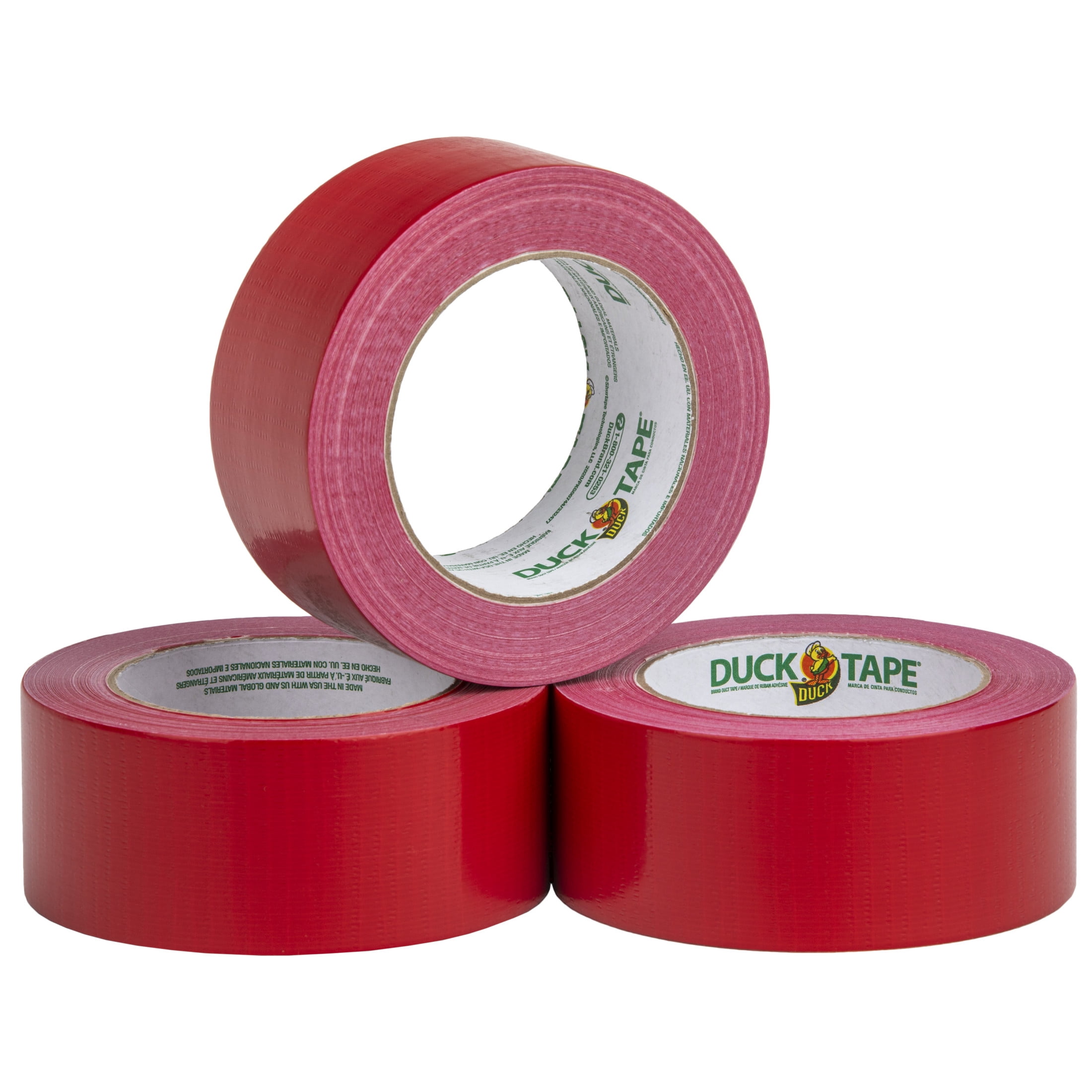 Color Duck Tape Brand Duct Tape, Red, 1.88 in. x 30 yd., 3 pack