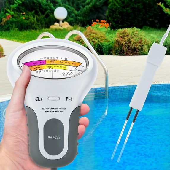 PC 102B CL2 Chlorine and PH Tester Portable Digital Monitoring Analytical Electric Probe for Swimming Pool Spa Water Quality Analysis Test