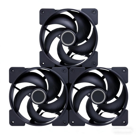 PC 120mm Case Fan 3-Pack, 2000RPM/58CFM Airflow 4-pin PWM, Low Noise Cooling Fans, Hydraulic HDB Bearing, SF120 (Black)