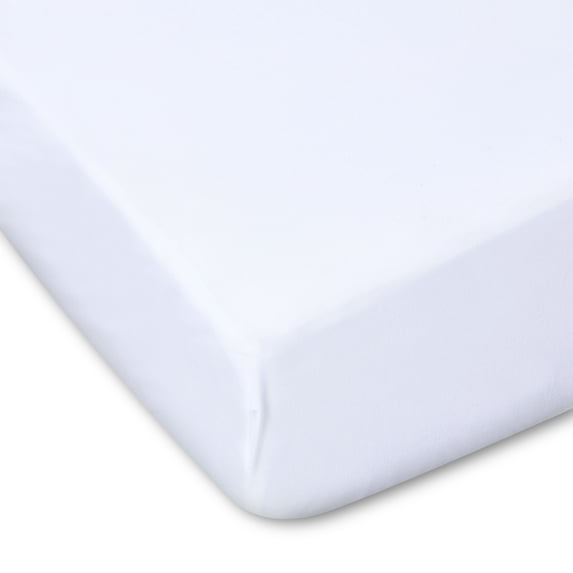 Parent's Choice 180 Thread Count White Cotton Fitted Crib Sheet