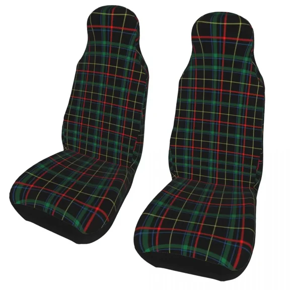 PC 2 SUV RV Van Truck Any Fit Covers Seat Car Gingham Print 3D Women for Cover Seat Auto Front Plaid Tartan Fashion