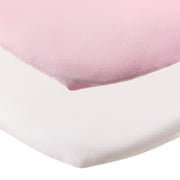 Parent's Choice 180 Thread Count Pink Cotton Fitted Bassinet Sheets, 2 Pack