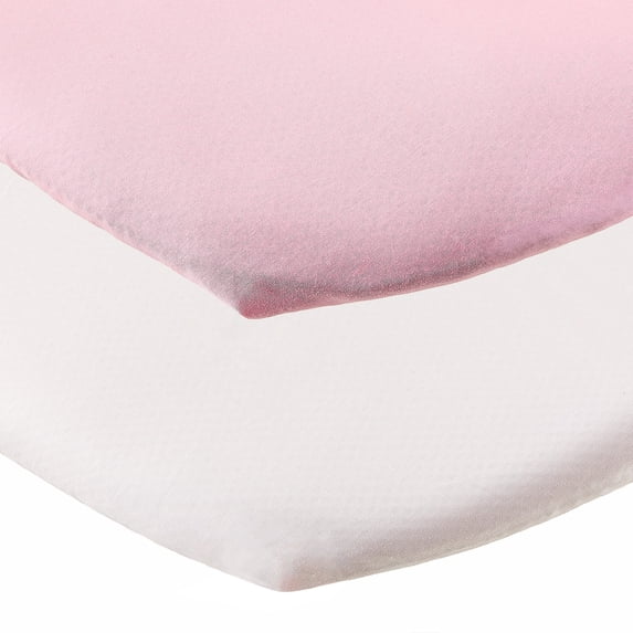 Parent's Choice 180 Thread Count Pink Cotton Fitted Bassinet Sheets, 2 Pack