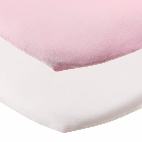 Parent's Choice 180 Thread Count Pink Cotton Fitted Bassinet Sheets, 2 Pack