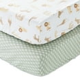 thumbnail image 1 of Parent's Choice 2-Piece Cotton Fitted Crib Sheets for Baby Boys and Girls, Safari, 1 of 8