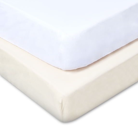 Parent's Choice Cotton Fitted Crib Sheets for Baby Boys and Girls, Neutral, 2-Pack