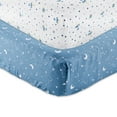 thumbnail image 1 of Parent's Choice 100% Cotton Fitted Crib Sheets for Baby Boys, Blue, Space, 2 Count, 1 of 9
