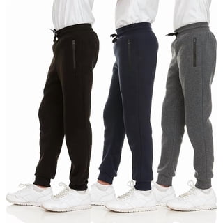 PC 3 Pack Boys Sweatpants, Fleece Boys Joggers for Toddler, Kids & Youth, Athletic Pants with Zipper Pockets, Sizes 2T-18