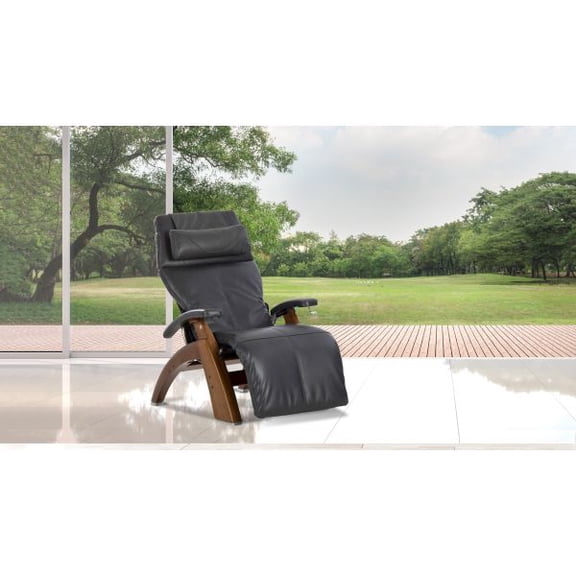 PC-420 Performance Package Omni-Motion Perfect Chair Zero Gravity Recliner Walnut Wood Grey Leather-In Home Delivery