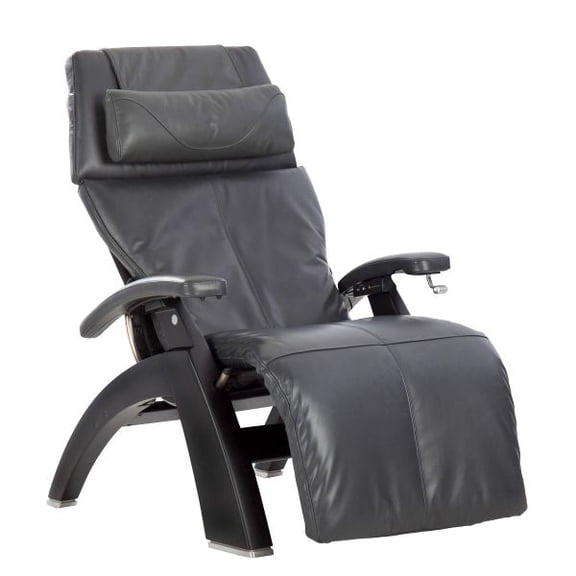 PC-420 Supreme Package Omni-Motion Perfect Chair Zero Gravity Recliner Black Wood Grey Leather - In Home Delivery