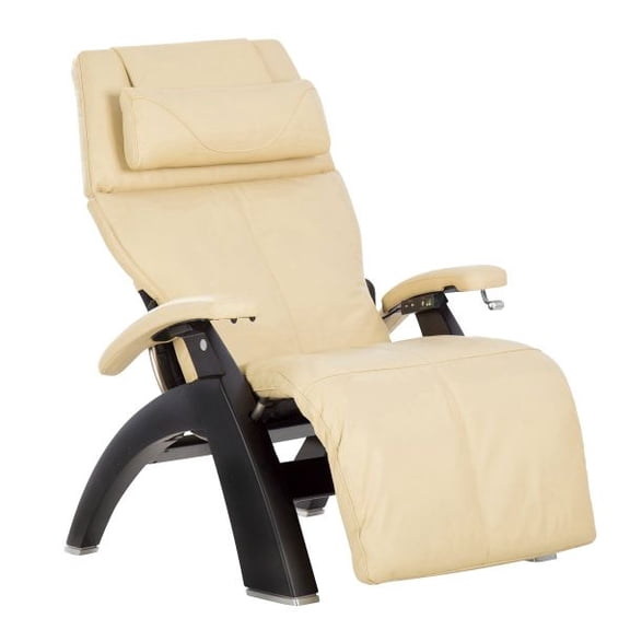PC-420 Supreme Package Omni-Motion Perfect Chair Zero Gravity Recliner Black Wood Ivory Leather - In Home Delivery