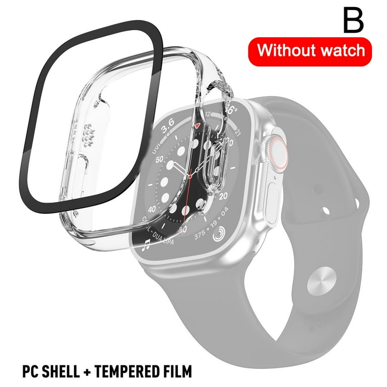 PC 49MM Full Cover Case Tempered Screen Protector for Apple watch