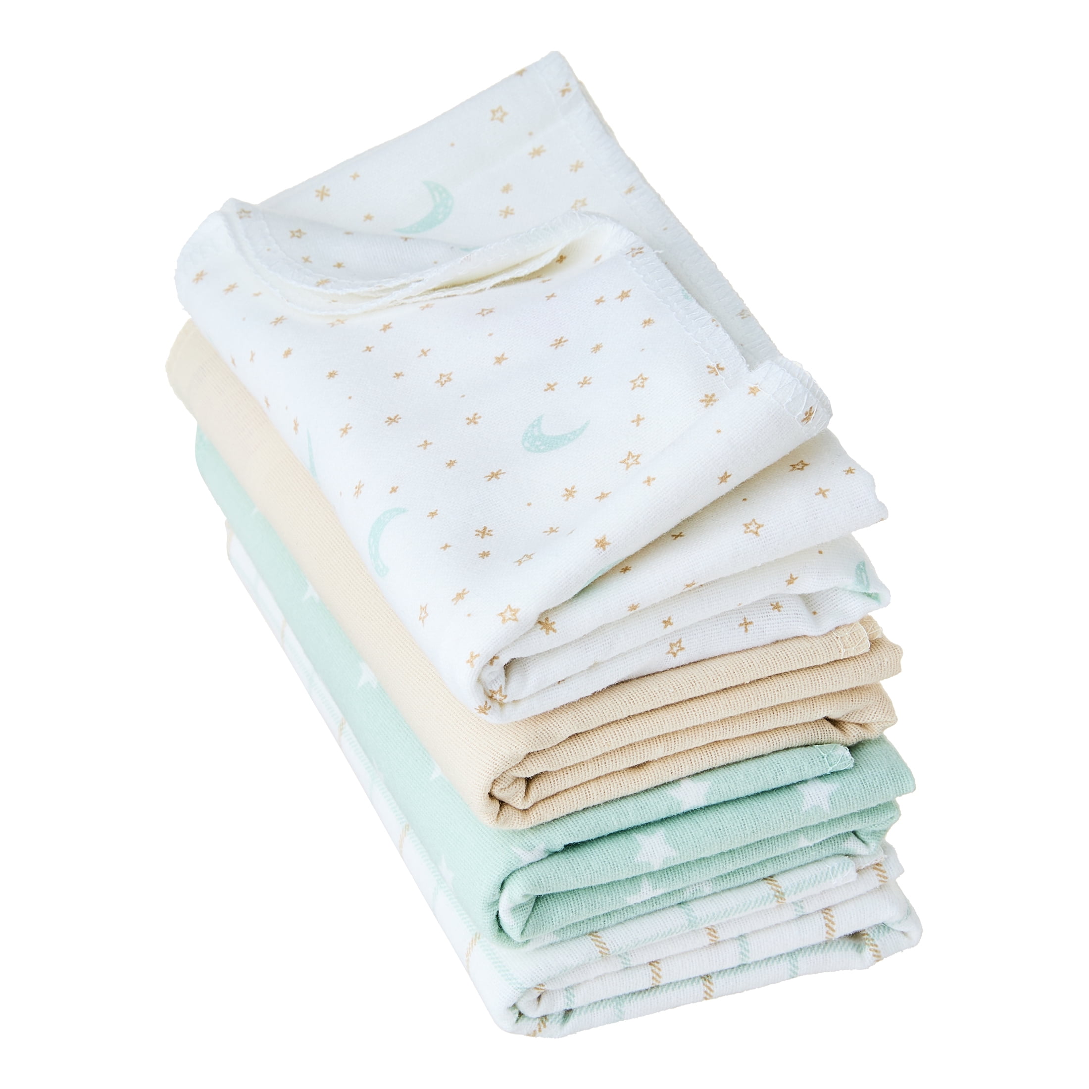 Parents Choice Star and Moon Cotton Flannel Receiving Blanke